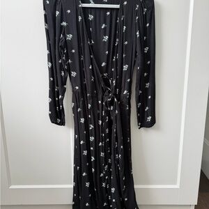 Wilfred Black Floral Long Sleeve Dress